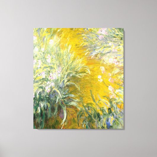 Monet,The Path through the Irises Canvas Afdruk (Voorkant)