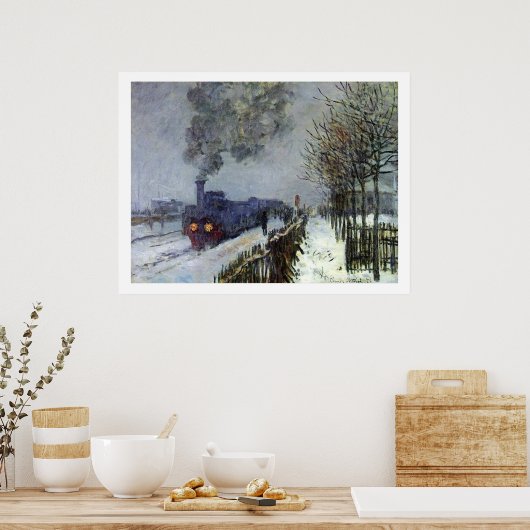 Monet Train in Snow Poster (Cuisine)