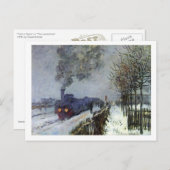 Monet Train sur carte postale de neige (Devant / Derrière)