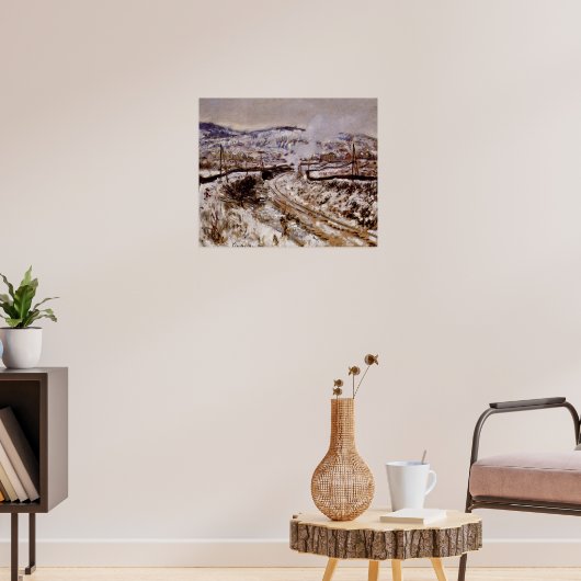 Monet - Trein in de sneeuw bij Argenteuil, Poster (Woonkamer 3)