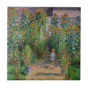 Monet Tuin Vetheuil Impressionisme Bloem Schilderi Tegeltje