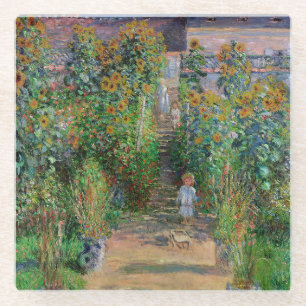 Monet Tuin Vetheuil Impressionisme Schilderij Glazen Onderzetter