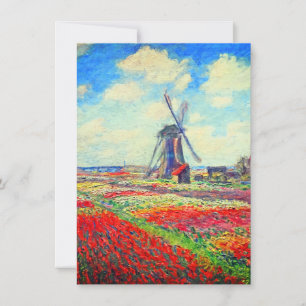 Monet Tulips Windmill Kaart