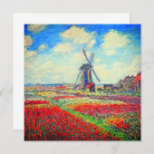 Monet Tulips Windmill Kaart (Voorkant / Achterkant)