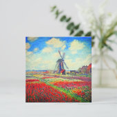 Monet Tulips Windmill Kaart (Staand voorkant)