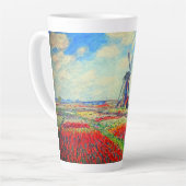 Monet Tulips Windmill Latte Mok (Linkerhoek)