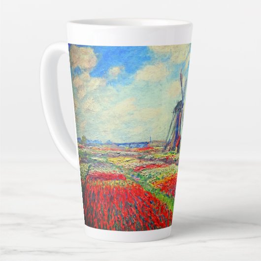 Monet Tulips Windmill Latte Mok (Linkerhoek)