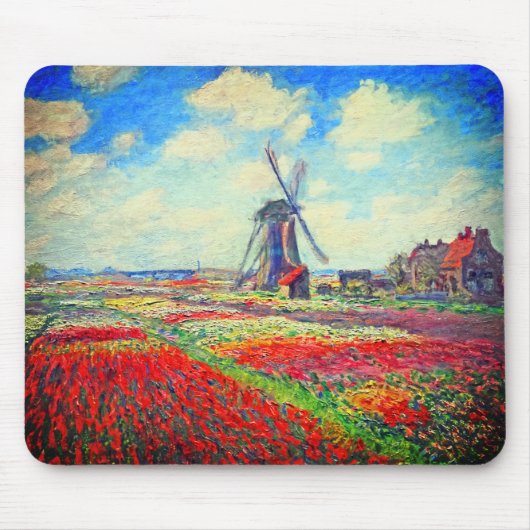 Monet Tulips Windmill Muismat (Voorkant)