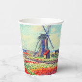 Monet Tulips Windmill Papieren Bekers (Links)
