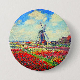 Monet Tulips Windmill Ronde Button 7,6 Cm