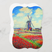 Monet Tulips Windmill Save The Date (Voorkant / Achterkant)