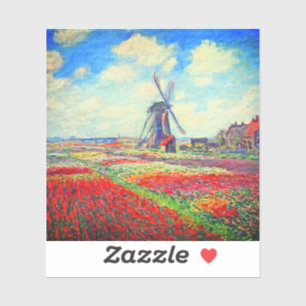 Monet Tulips Windmill Sticker