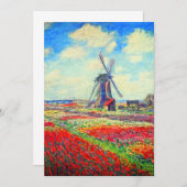 Monet Tulips-windmolenkaart (Voorkant / Achterkant)