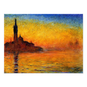 Monet - Twilight Venice, beroemde kunst, Foto Afdruk