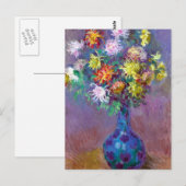 Monet Vase de Chrysanthemes Flowers Briefkaart (Voorkant / Achterkant)