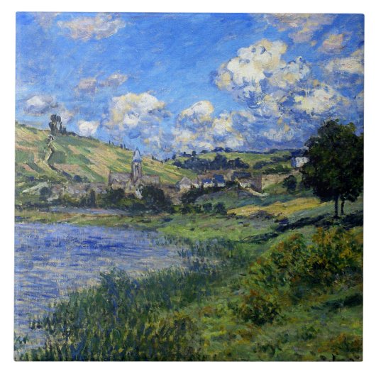 Monet - Vetheuil, Landschap Tegeltje (Voorkant)