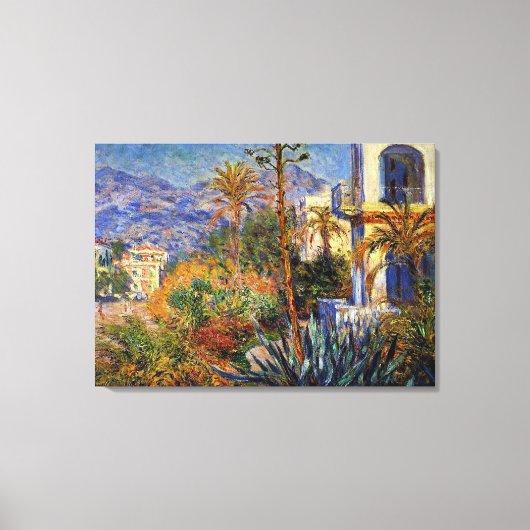 Monet - Villas op Bordighera Canvas Afdruk (Voorkant)