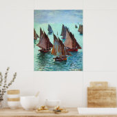 Monet - Vissende boten, kalm Zee, Poster (Keuken)