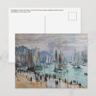 Monet - Vissersboten verlaten de haven, Le Havre Briefkaart