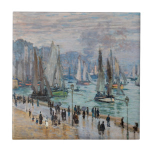Monet - Vissersboten verlaten de haven, Le Havre Tegeltje