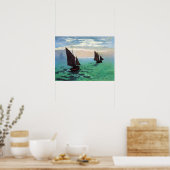 Monet Vist Boats op het Poster Zee (Keuken)