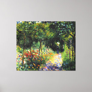 Monet - Vrouw aan de tuin, mooi kunstschilderij Canvas Afdruk