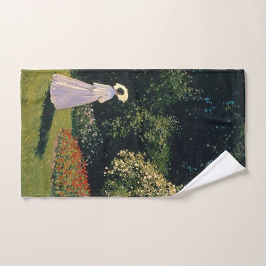 Monet - Vrouw in de tuin Handdoek (Handdoek)