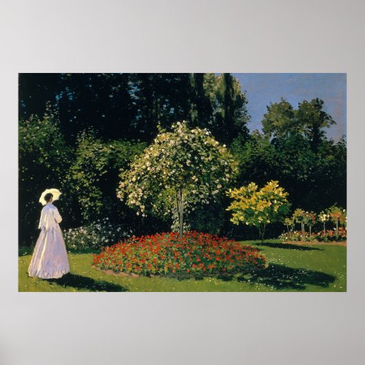Monet - Vrouw in de tuin Poster (Voorkant)