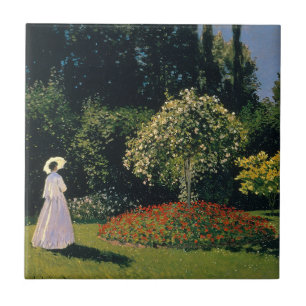 Monet - Vrouw in de tuin Tegeltje