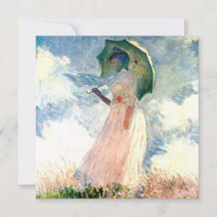 Monet Vrouw met een Parasol naar Links gekeerd Kaart