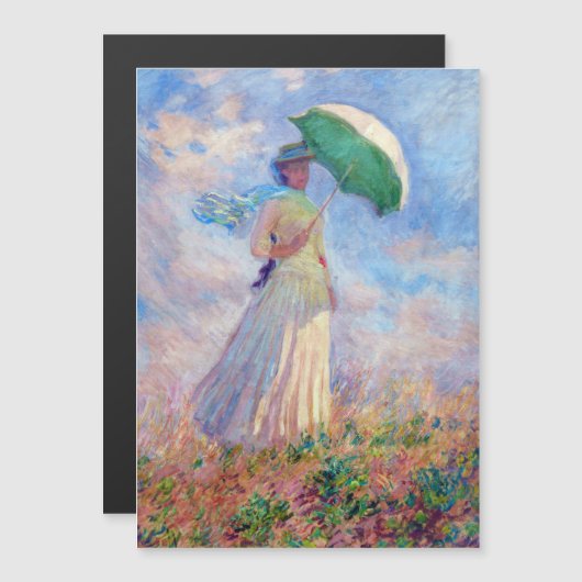 Monet - Vrouw met Parasol naar rechts Magnetische  (Voorkant / Achterkant)