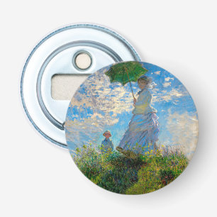 Monet Vrouw Parasol Impressionisme Button Flesopener