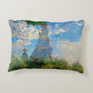 Monet Vrouw Parasol Impressionisme Decoratief Kussen
