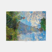 Monet Vrouw Parasol Impressionisme Fleece Deken (Voorkant (Horizontaal))
