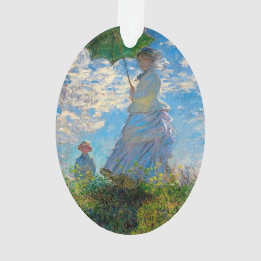 Monet Vrouw Parasol Impressionisme Ornament (achterkant)