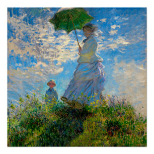 Monet Vrouw Parasol Impressionisme Perfect Poster