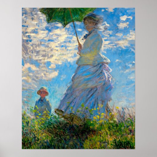 Monet Vrouw Parasol Impressionisme Poster (Voorkant)