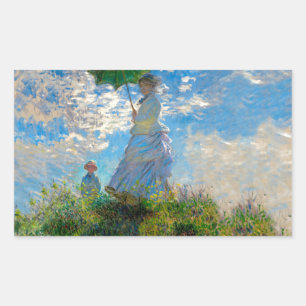 Monet Vrouw Parasol Impressionisme Rechthoekige Sticker