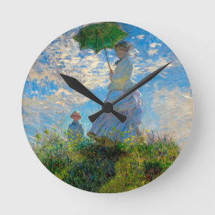 Monet Vrouw Parasol Impressionisme Ronde Klok