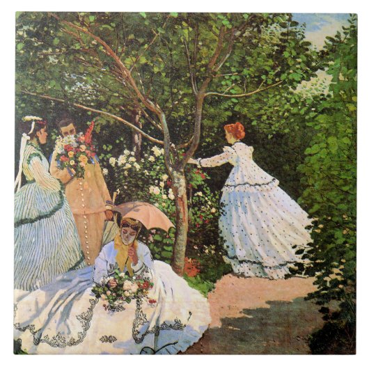 Monet - Vrouwen in de tuin Tegeltje (Voorkant)