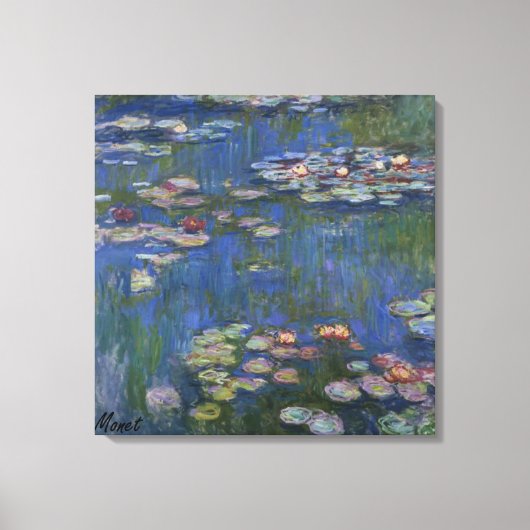 MONET WATER LIES 1916 blue Stretched Canvas Art (Voorkant)