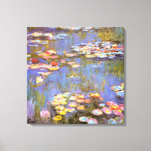 MONET WATER LIES 1916 brite Stretched Canvas Art Afdruk