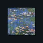 MONET WATER LILIES 1916 bleu toile étirée Art<br><div class="desc">Claude Monet, peintre impressionniste français, peint ces Water Lilies — 1916, à l'origine comme une peinture à l'huile sur toile inspirée de son propre jardin au début du 20ème siècle en France. Etant âgé de 76 ans lorsqu'il peignit cette création d'étang de nénuphars, les cataractes de Monet progressaient et changeaient...</div>