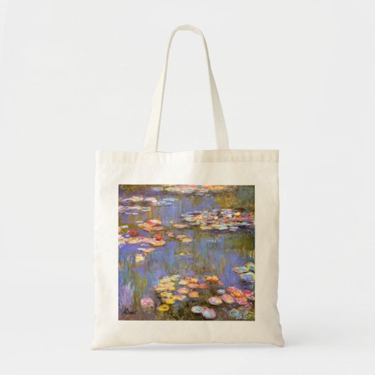 MONET Water Lilies 1916 canvas tas met heldere tin (Voorkant)