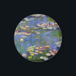 Monet Water Lilies 1916 Magnet<br><div class="desc">Aimant Monet Water Lilies 1916. Peinture à l'huile sur toile de 1916. L'impressionniste Claude Monet demeure réputé et apprécié pour les peintures de nénuphars qu'il a réalisées dans son étang de jardin de Giverny. Cette peinture spécifique de nénuphars, datant de 1916, révèle l’évolution de Monet vers une abstraction croissante et...</div>
