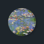 Monet Water Lilies 1916 Magnet<br><div class="desc">Aimant Monet Water Lilies 1916. Peinture à l'huile sur toile de 1916. L'impressionniste Claude Monet demeure réputé et apprécié pour les peintures de nénuphars qu'il a réalisées dans son étang de jardin de Giverny. Cette peinture spécifique de nénuphars, datant de 1916, révèle l’évolution de Monet vers une abstraction croissante et...</div>