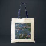 MONET Water Lilies 1916 Sacs fourre-tout poignées<br><div class="desc">Claude Monet, peintre impressionniste français, peint ces Water Lilies — 1916, à l'origine comme une peinture à l'huile sur toile inspirée de son propre jardin au début du 20ème siècle en France. Etant âgé de 76 ans lorsqu'il peignit cette création d'étang de nénuphars, les cataractes de Monet progressaient et changeaient...</div>