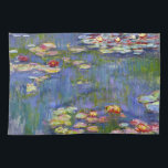 Monet Water Lilies 1916 Serviette de cuisine<br><div class="desc">Monet Water Lilies 1916 serviette de cuisine. Peinture à l'huile sur toile de 1916. L'impressionniste Claude Monet demeure réputé et apprécié pour les peintures de nénuphars qu'il a réalisées dans son étang de jardin de Giverny. Cette peinture spécifique de nénuphars, datant de 1916, révèle l’évolution de Monet vers une abstraction...</div>