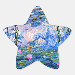 Monet - Water Lilies 1919, mooi kunstschilderij Ster Sticker