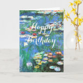 Monet Water Lilies Birthday Kaart (Gele Bloem)